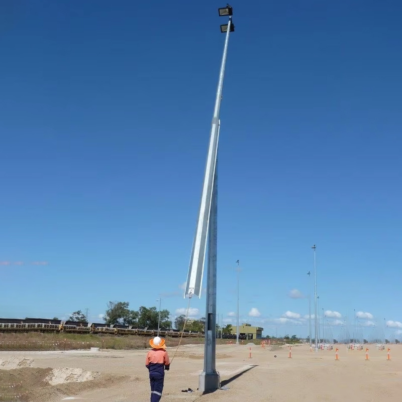 3 hanggang 16m galvanized steel hinged pole